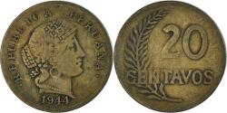 World Coins - Coin, Peru, 20 Centavos, 1944