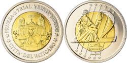 World Coins - Vatican, Medal, 2 E, Essai-Trial Benoit XVI, 2011, , Bi-Metallic