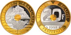 World Coins - Coin, France, Mont Saint Michel, 20 Francs, 1998, Paris, , Tri-Metallic