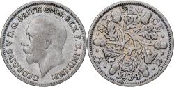 World Coins - Great Britain, George V, 6 Pence, 1934, Silver, , KM:832