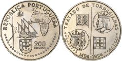 World Coins - Portugal, 200 Escudos, Treaty of Tordesilhas, 1994, Lisbon, Copper-nickel