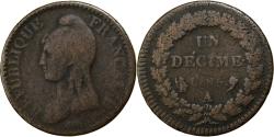World Coins - France, 1 Décime, Dupré, AN 5, Paris, Copper, , Gadoury:187
