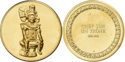 World Coins - France, Medal, Chef sur un Trône, Gilt Bronze,