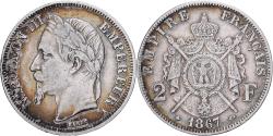 World Coins - France, Napoleon III, 2 Francs, 1867, Paris, Silver, , Gadoury:527