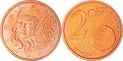 World Coins - France, 2 Euro Cent, 2001, Paris, Proof / BE, , Copper Plated Steel