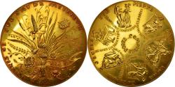 World Coins - France, Medal, Nouvelle Année, Voeux, Fleurs, 1967, Devigne, , Gilt