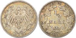 World Coins - Coin, GERMANY - EMPIRE, 1/2 Mark, 1912, Stuttgart, , Silver, KM:17