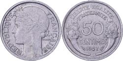 World Coins - France, 50 Centimes, Morlon, 1947, Aluminum,