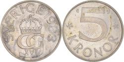 World Coins - Coin, Sweden, Carl XVI Gustaf, 5 Kronor, 1983, , Copper-nickel, KM:853