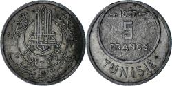 World Coins - Tunisia, 5 Francs, 1957