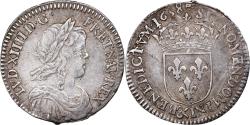 World Coins - France, Louis XIV, 1/12 Ecu à la mèche longue, 1658, Aix, Silver,