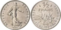 World Coins - France, 1/2 Franc, Semeuse, 1992, Paris, Nickel, , Gadoury:429