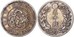 World Coins - Japan, Meiji, 50 Sen, 1898, Silver,