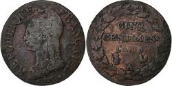 World Coins - France, 5 Centimes, Dupré, AN 8/5, Paris, Copper, , Gadoury:126a