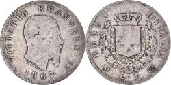 World Coins - Coin, Italy, Vittorio Emanuele II, Lira, 1867, Milan, , Silver, KM:5a.1