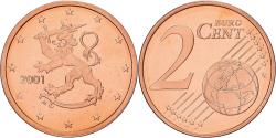 World Coins - Finland, 2 Centimes, 2001, Vantaa, Copper Plated Steel, , KM:99