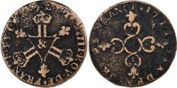 World Coins - France, Louis XIV, 6 Deniers, 1711, Aix, Copper,