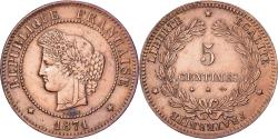 World Coins - France, 5 Centimes, Cérès, 1871, Paris, Petit A, Bronze,
