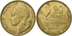 World Coins - France, 20 Francs, Guiraud, 1953, Beaumont - Le Roger, Aluminum-Bronze