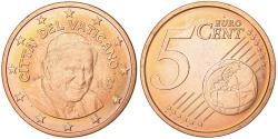 World Coins - Vatican, Benedict XVI, 5 Euro Cent, 2011, Rome, Copper Plated Steel,