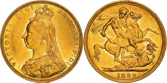 【coins victoria】 Coin, Great Britain, Victoria, Sovereign, 1889, , Gold, KM:767