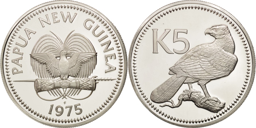 Papua New Guinea, 5 Kina, 1975, , Silver, KM:7a | Australian & Oceanian
