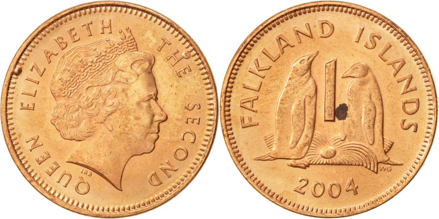World Coins - Falkland Islands, Elizabeth II, Penny, 2004, , Copper Plated Steel