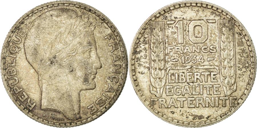 World Coins - Coin, France, Turin, 10 Francs, 1934, Paris, , Silver, KM:878