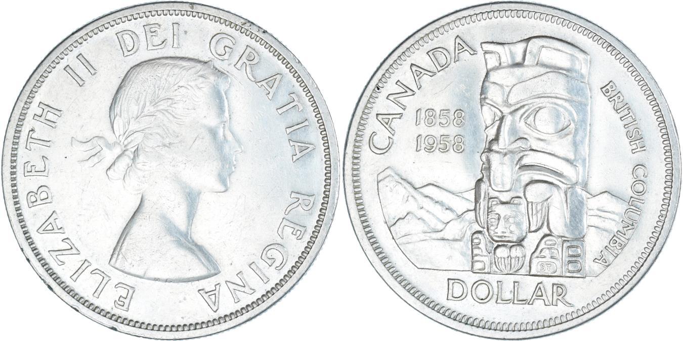 Coin, Canada, Elizabeth II, Dollar, 1958, Royal Canadian Mint, Ottawa