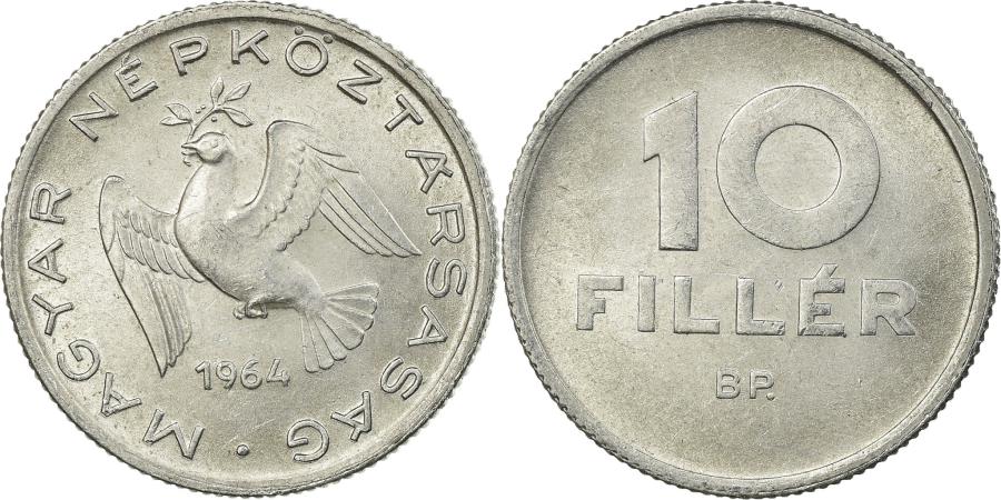 World Coins - Coin, Hungary, 10 Filler, 1964, Budapest, , Aluminum, KM:547