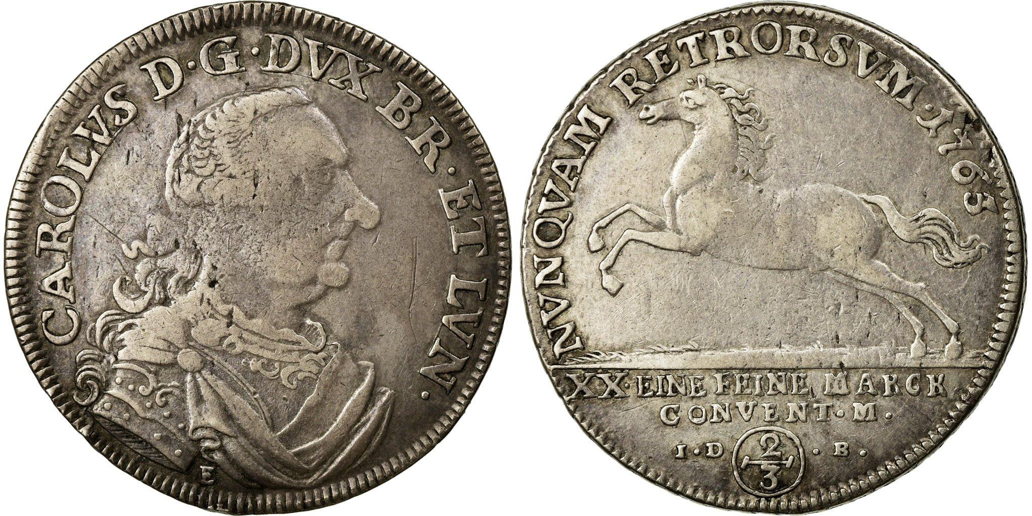 Coin, German States, BRUNSWICK-WOLFENBUTTEL, Karl I, 2/3 Thaler, 1765