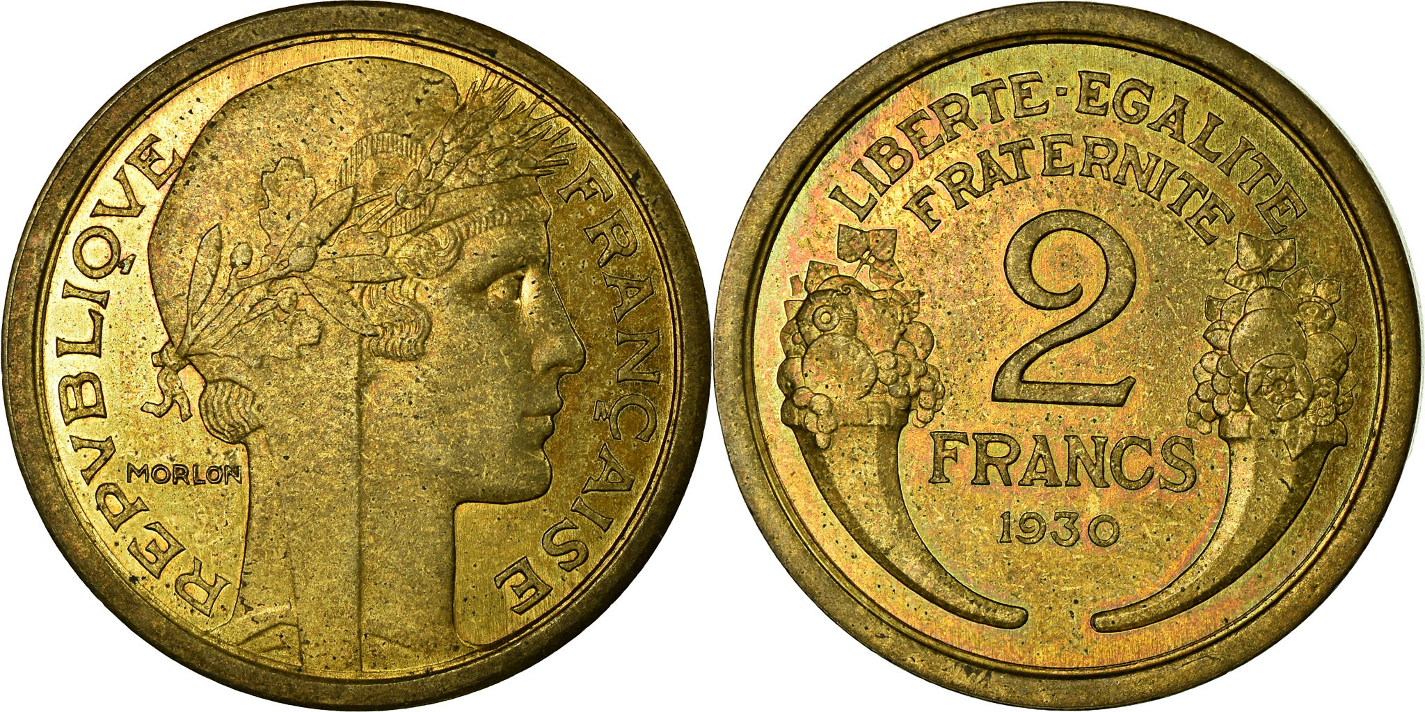 Coin, France, Morlon, 2 Francs, 1930, Pré-série, , Cupro-Aluminium
