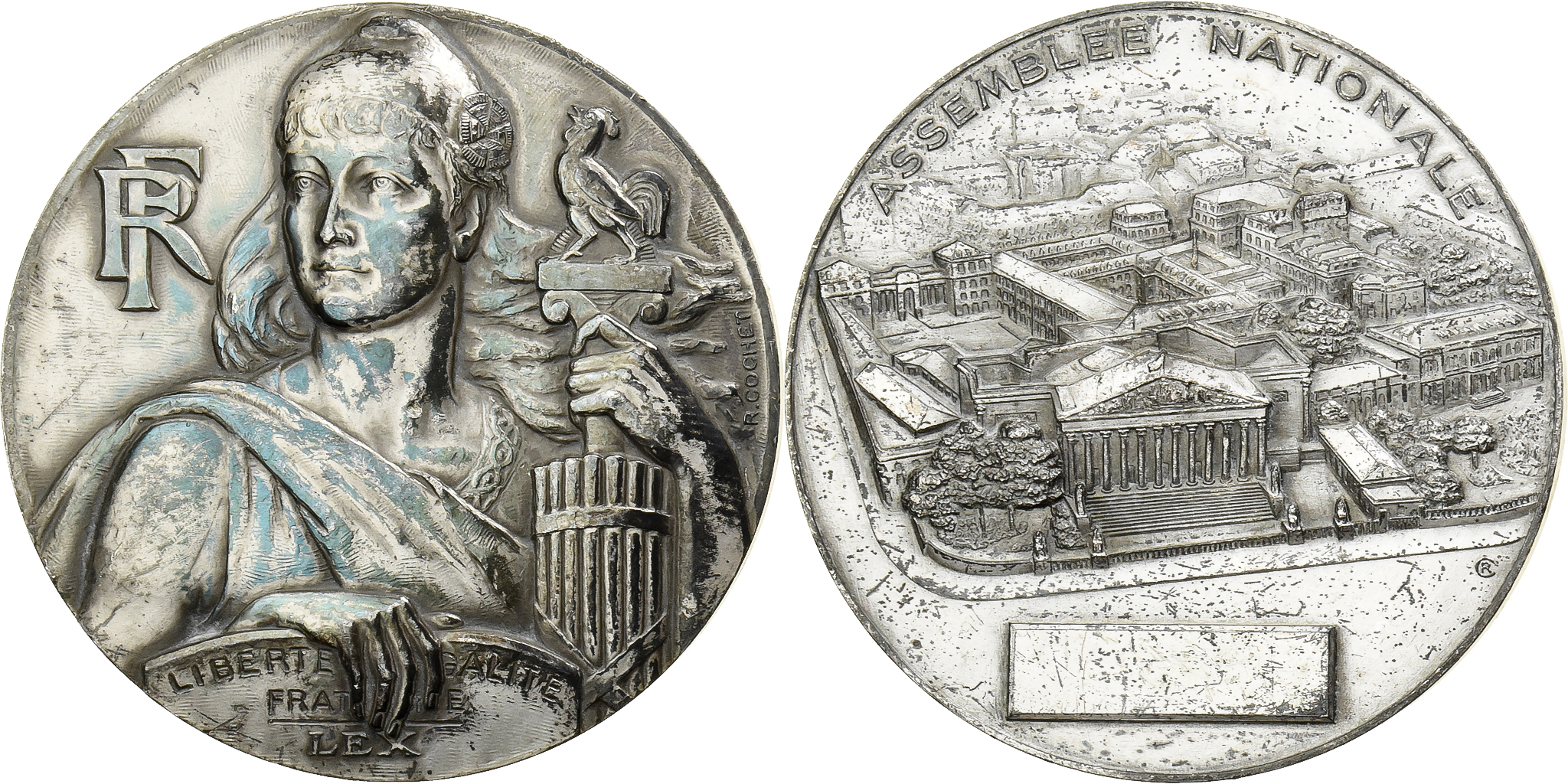 フランス共和国メダル France, Medal, Assemblée Nationale, n.d., Silver, Cochet, | Tokens