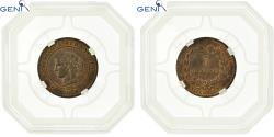 World Coins - Coin, France, Cérès, 5 Centimes, 1874, Paris, GENI, MS62RB, Bronze, graded