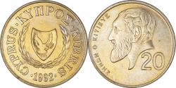 World Coins - Coin, Cyprus, 20 Cents, 1992, , Nickel-brass, KM:62.2