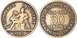 World Coins - Coin, France, Chambre de commerce, 50 Centimes, 1927, Paris,