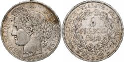 World Coins - France, 5 Francs, Cérès, 1849, Paris, Silver, , Gadoury:719, KM:761.1
