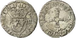 World Coins - Coin, France, Henri III, 1/8 Ecu, 1580, Nantes, , Silver, Sombart:4664