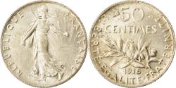 World Coins - Coin, France, Semeuse, 50 Centimes, 1918, Paris, , Silver, KM:854