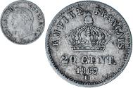 World Coins - Coin, France, Napoleon III, 20 Centimes, 1867, Strasbourg, , Silver