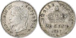 World Coins - France, Napoleon III, 20 Centimes, 1867, Paris, Silver, , Gadoury:309