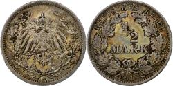 World Coins - Coin, GERMANY - EMPIRE, 1/2 Mark, 1914, Berlin, AU(50-53), Silver, KM:17