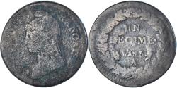 World Coins - Coin, France, Dupré, Decime, AN 5, Paris, Surfrappe du 2 Décimes,