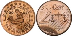 World Coins - Denmark, 2 Euro Cent, 2002, unofficial private coin, , Copper Plated Steel
