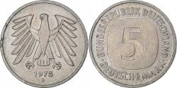World Coins - GERMANY - FEDERAL REPUBLIC, 5 Mark, 1975, Munich, Copper-Nickel Clad Nickel