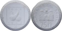 World Coins - Weimar Republic, Stadt Grünberg, 75 Pfennig, 1922, , Porcelain