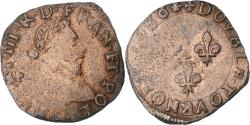 World Coins - France, Henri III, Double Tournois, 1586, La Rochelle, Copper,