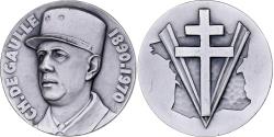 World Coins - France, Medal, Charles De Gaulle, 1970, Silvered bronze, J. Balme,
