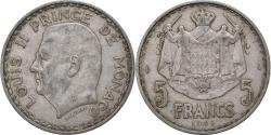 World Coins - Monaco, Louis II, 5 Francs, 1945, Aluminum, AU(50-53), Gadoury:MC135, KM:122
