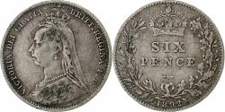 World Coins - Great Britain, Victoria, 6 Pence, 1892, Silver, , KM:760